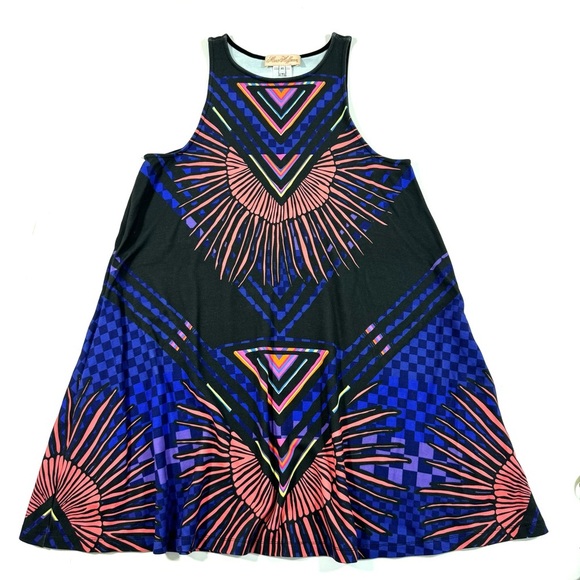 Mara Hoffman Swing Dress Rainbow Palms - Picture 1 of 8